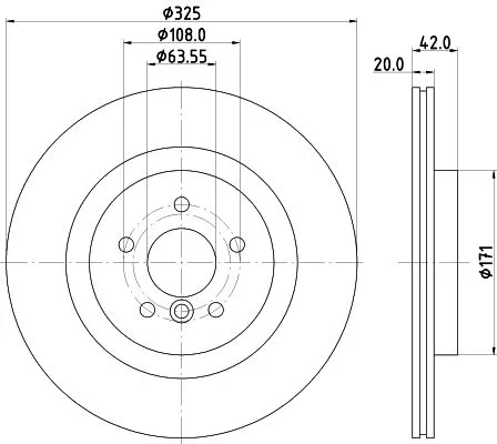 1x MINTEX MDC2964C Brake Disc