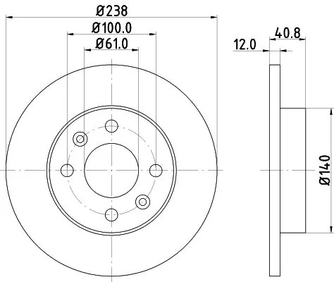 1x MINTEX MDC297C Brake Disc