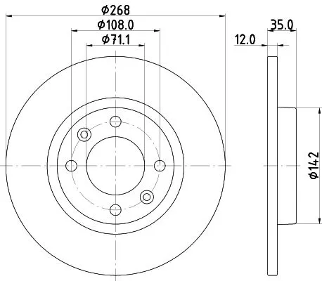 1x MINTEX MDC2993C Brake Disc