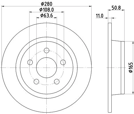 1x MINTEX MDC2998C Brake Disc