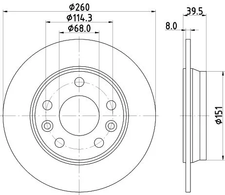 1x MINTEX MDC3001C Brake Disc
