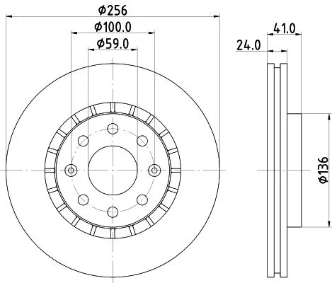 1x MINTEX MDC3007C Brake Disc