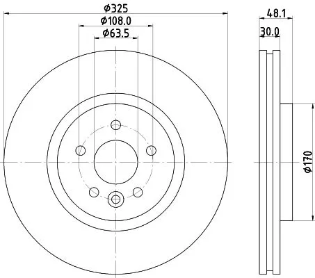 1x MINTEX MDC3011C Brake Disc
