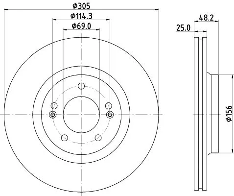 1x MINTEX MDC3026C Brake Disc