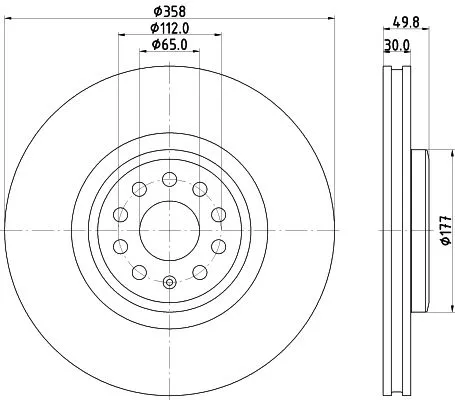 1x MINTEX MDC3043C Brake Disc