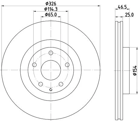 1x  MINTEX Brake Disc MDC3044C 326