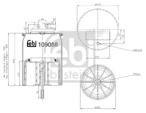 Febi Rear Air Bag Suspension Spring For Iveco Eurostar Eurotech Mh Eurotech