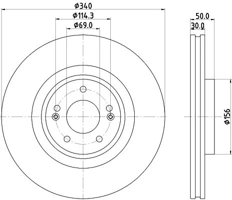 1x MINTEX MDC3161C Brake Disc