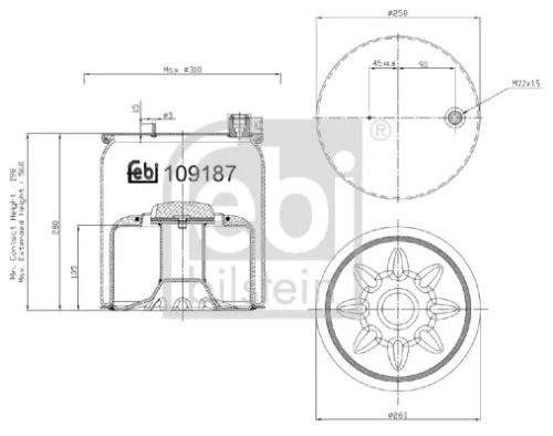 Febi Steered Trailing Axle Air Bag Suspension Spring For Mercedes-benz Actr