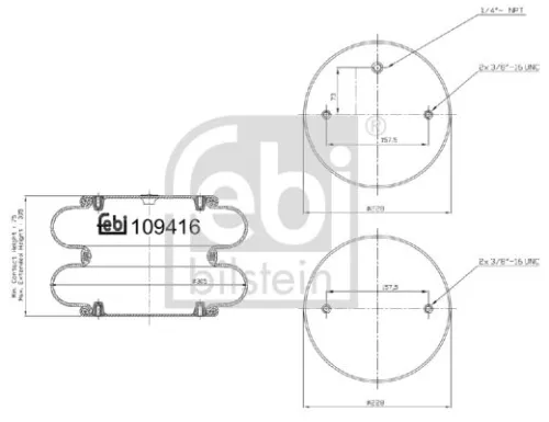 FEBI BILSTEIN FEBI BILSTEIN 109416 Febi Air Bag Suspension Spring 