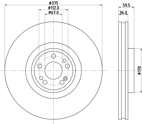 1x MINTEX MDC3185C Brake Disc