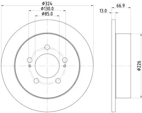 1x MINTEX MDC3195C Brake Disc