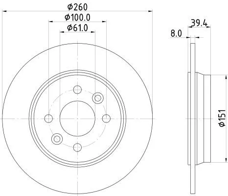 1x MINTEX MDC3197C Brake Disc