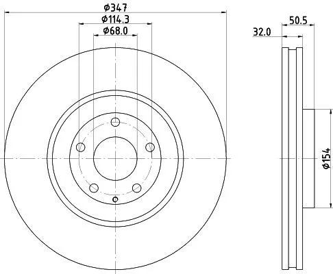 1x MINTEX MDC3202C Brake Disc