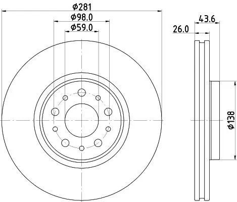 1x MINTEX MDC3205C Brake Disc