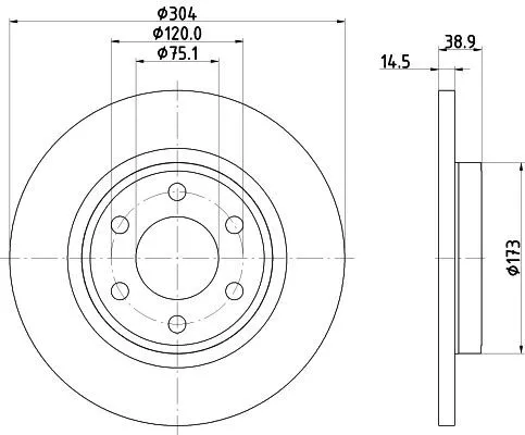 1x MINTEX MDC3231C Brake Disc