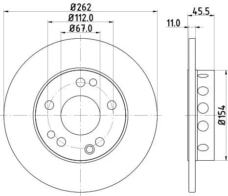 1x  MINTEX Brake Disc MDC351 262