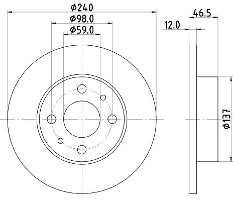 1x MINTEX MDC359 Brake Disc