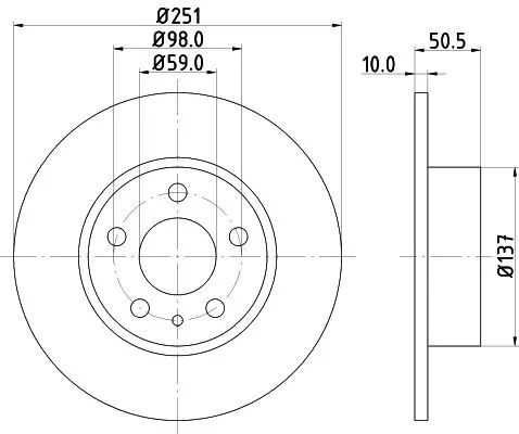 1x  MINTEX Brake Disc MDC386 251