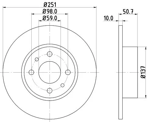 1x  MINTEX Brake Disc MDC389 251