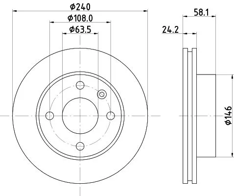 1x MINTEX MDC392 Brake Disc