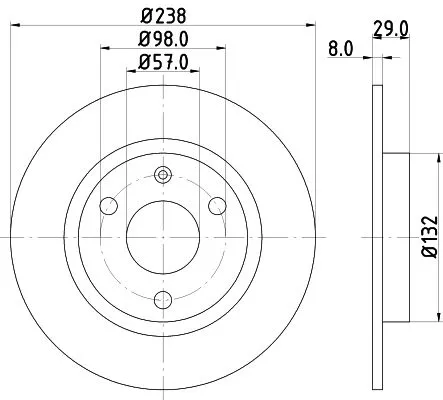 1x  MINTEX Brake Disc MDC401 238