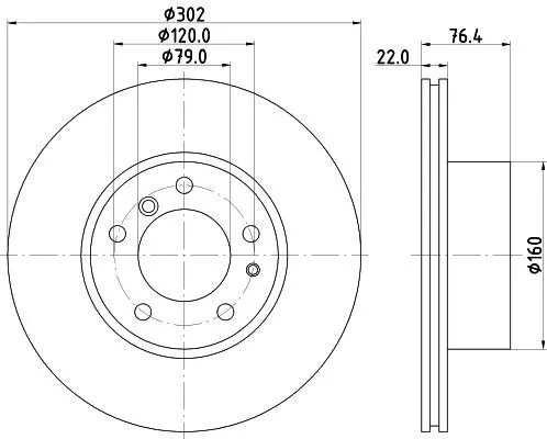 1x MINTEX MDC459 Brake Disc