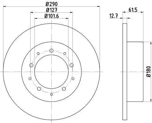 1x MINTEX MDC468C Brake Disc