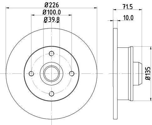 1x  MINTEX Brake Disc MDC502 226