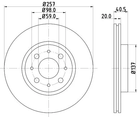 1x  MINTEX Brake Disc MDC615 257