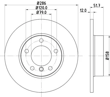 1x  MINTEX Brake Disc MDC622 286