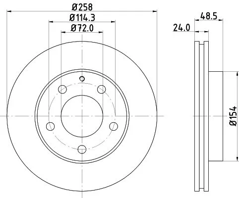 1x  MINTEX Brake Disc MDC666 258
