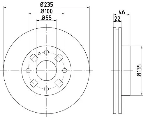 MINTEX MINTEX (MDC743) 1x  MINTEX Brake Disc MDC743 235 