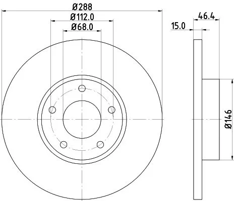 1x  MINTEX Brake Disc MDC770 288