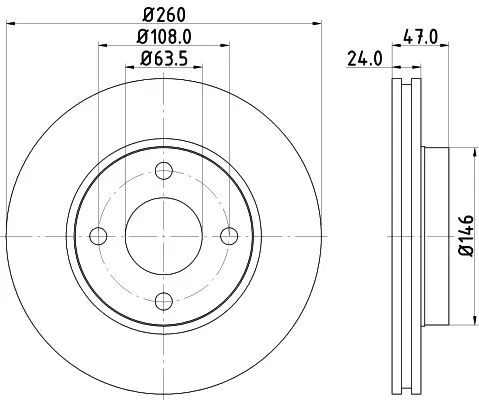1x  MINTEX Brake Disc