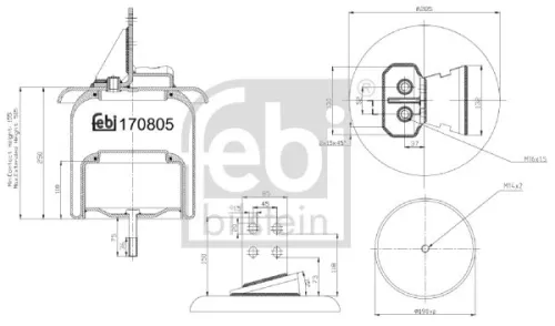 FEBI BILSTEIN FEBI BILSTEIN 170805 Febi Rear Left Air Bag Suspension Spring For Iveco Eurostar Eurotech Mh Eur 