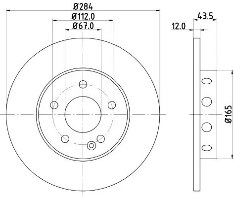 1x  MINTEX Brake Disc MDC806 284