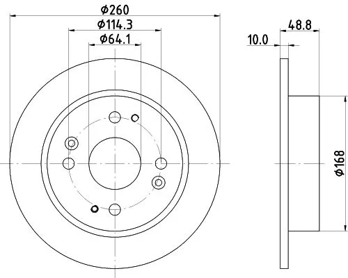 1x  MINTEX Brake Disc MDC820 260