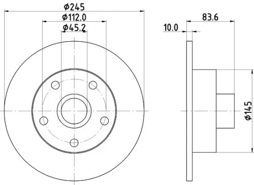 1x MINTEX MDC830 Brake Disc