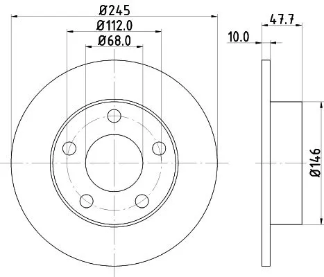 1x  MINTEX Brake Disc MDC831 245