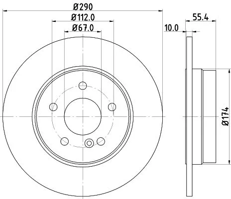 1x MINTEX MDC854C Brake Disc