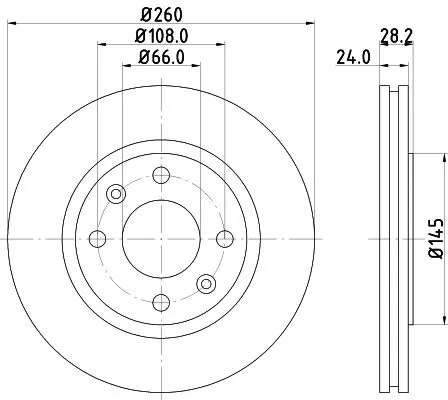 1x  MINTEX Brake Disc MDC868 260