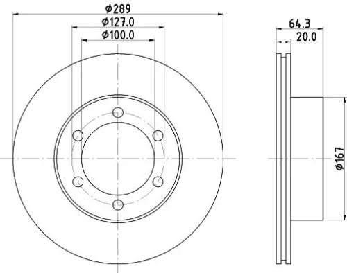 1x MINTEX MDC891 Brake Disc