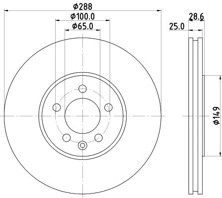 1x MINTEX MDC915 Brake Disc