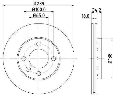 1x MINTEX MDC916C Brake Disc