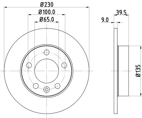 1x  MINTEX Brake Disc MDC980C 230