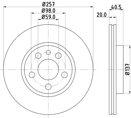 1x MINTEX MDC992C Brake Disc