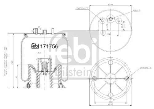FEBI BILSTEIN FEBI BILSTEIN 171756 Febi Rear Rear Air Bag Suspension Spring For Renault Trucks Volvo D D Acces 