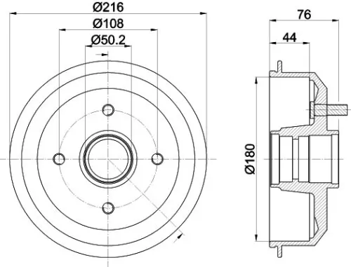 1x MINTEX MBD008 Brake Drum
