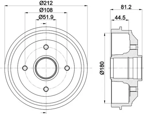 1x MINTEX MBD025 Brake Drum